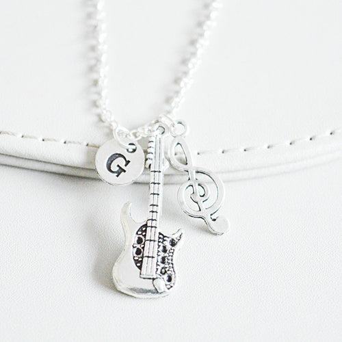 Guitar Gifts, Guitar Necklace, Guitar Jewelry, Gifts for Musicians, Musician Gift, Music Lover Gift, Music Jewelry, Guitars, Music Note