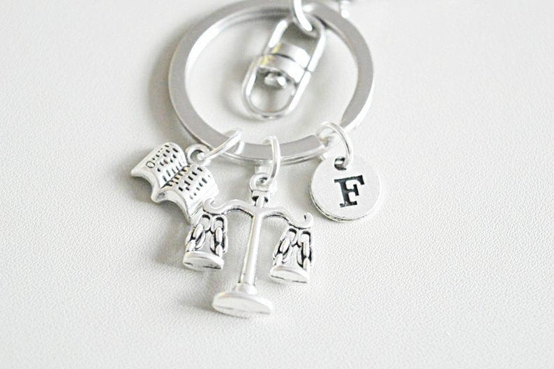 Lawyer Gift, Law Gifts, Gift Lawyer, Lawyer Keyring, Lawyer Keychain, Law Student Gift, Law Keychain, Scales of Justice, Attorney, Solicitor