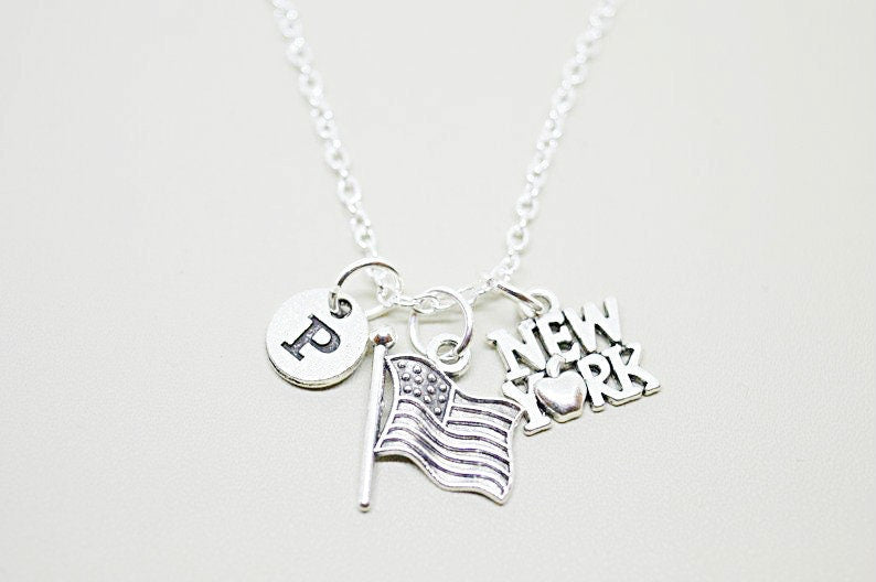 New York Necklace, New York Jewellery, New York Gifts, USA Necklace, USA Charm Gift, Usa Trip, USA Holiday, Us Tourist,