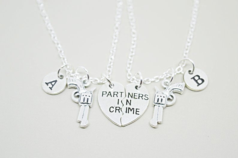 Partners in Crime, Partners in Crime Necklaces, Partners in Crime Gifts, Couples Necklace, Gifts Couples, Best Friend, BFF, Friendship gifts