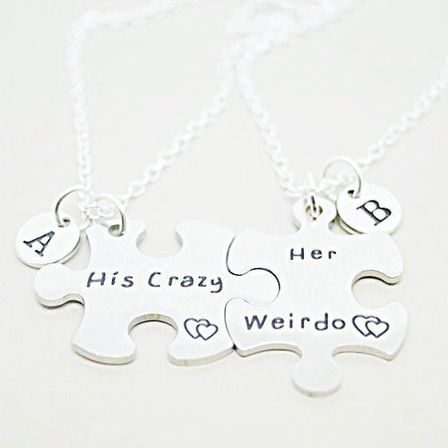 His and Her Gift, Her and Her Necklace, Boyfriend Girlfriend, Couple Necklaces, His Crazy, Her Weirdo, Couple Gifts, Puzzle, Matching