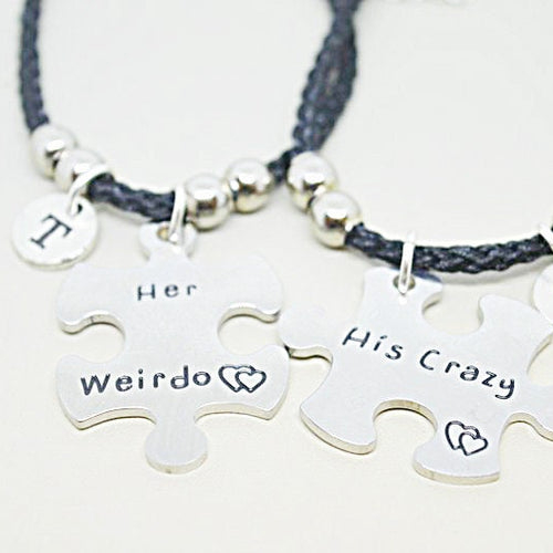 His and Her Gift, Her and Her Bracelet, Boyfriend Girlfriend, Couple Bracelets, His Crazy, Her Weirdo, Couple Gifts, Puzzle, Matching