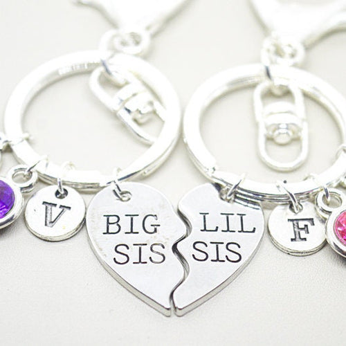 Sister Keyrings, Sister Keychains, Big Sis Lil Sis, Sister Keychains, Big sister Little sister, Big Sister Little Sister Gift, Sisters, sis
