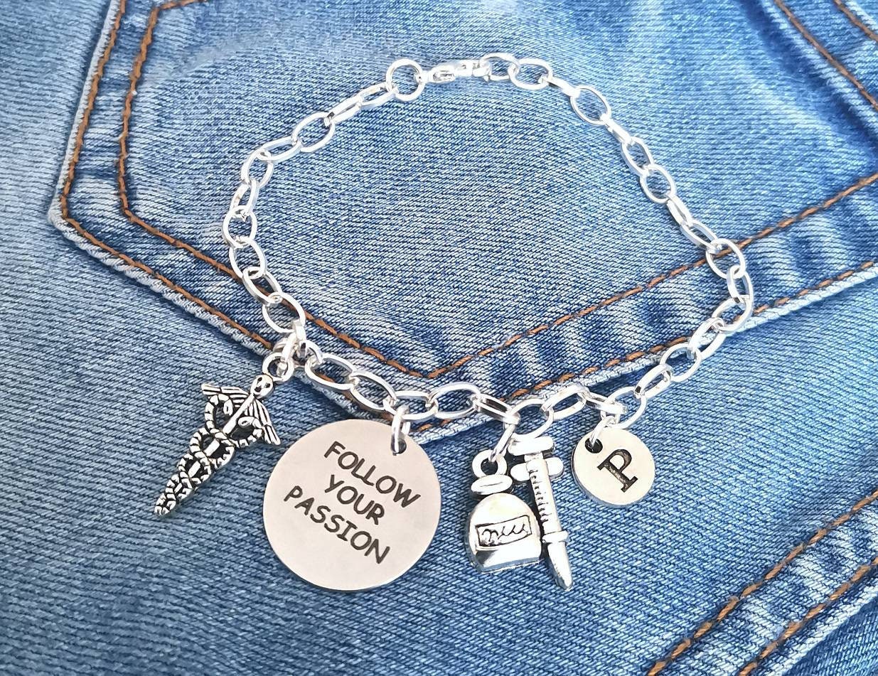 Nurse gift, Nurse graduation, Nurse Bracelet, Medical student, Medicine, Doctor Bracelet, Registered nurse,Licensed practical nurse, Med