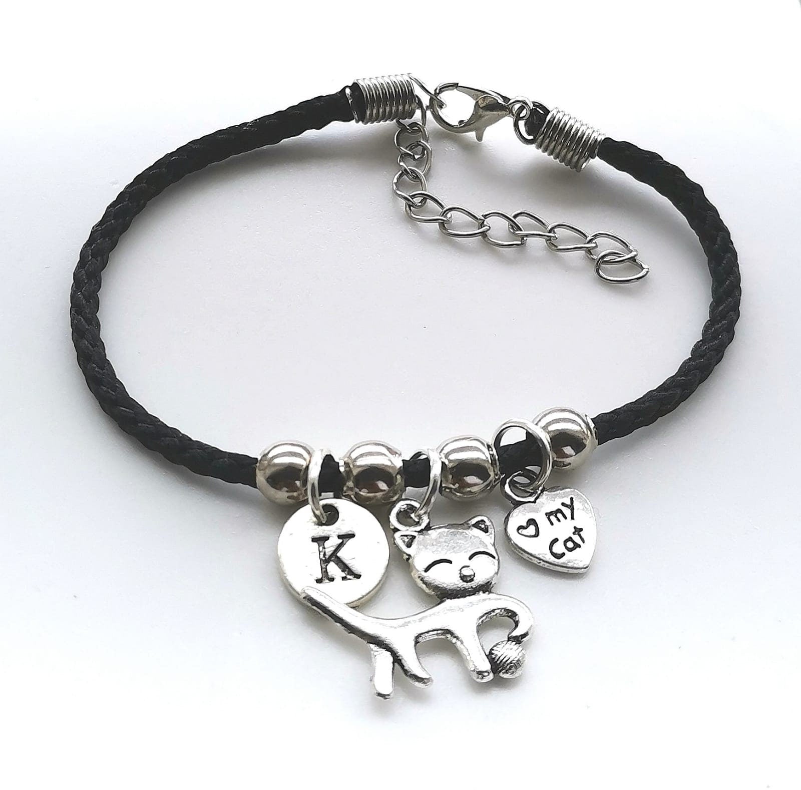 Cat Bracelet, I love my cat Bracelet, Kitten Bracelet, Personalized Cat Charm Gifts, Cat Gift, Cat Loss Gift, Cat Crazy, Cat person