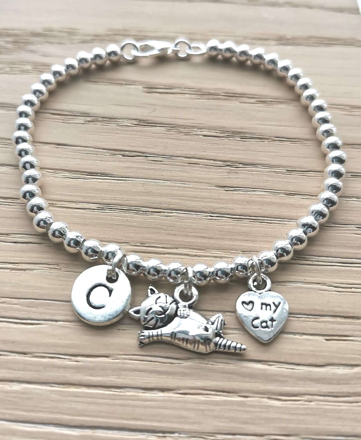 Cat bracelet, Cat  loss gifts, Cat  paw bracelet, Cat  charms, I love my cat, Cat loss gift, cat gifts, Cat loss bracelet, Cat paw print