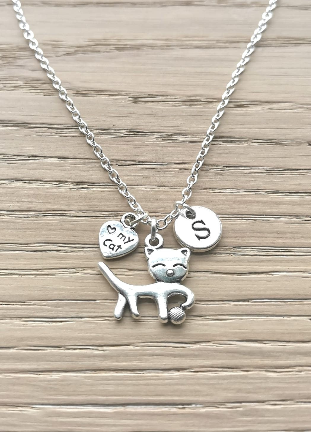Cat Necklace, Cat Charm Necklace, Cat Lover Necklace, Personalized Cat Charm Necklace, Cat Gift,Cat Loss Gift,Pet Loss Gift,Petloss Necklace