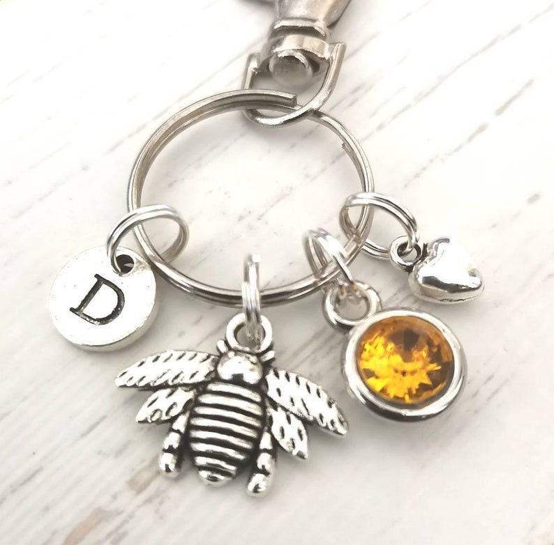 Unique gifts, bee keychain, bee gifts, bee keyring, bumble bee gifts, bumble bee, bee, bee gift, gift bee, bee charm,unique friendship gifts