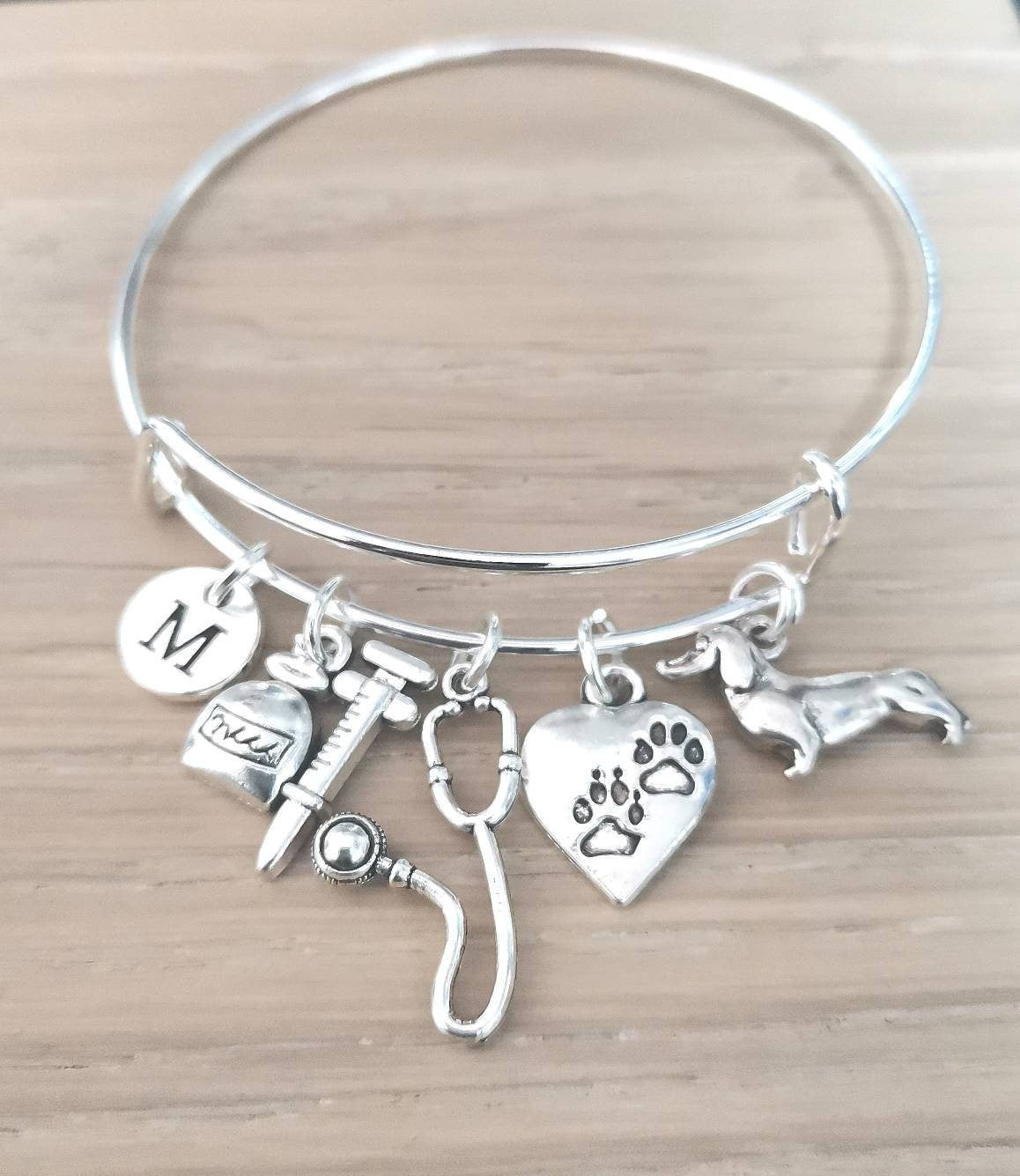 Vet Gift, Vet Tech, Veterinary Gift, Vet Charm Bracelet, Vet Nurse Gifts, Veterinary Graduate, Veterinary Bracelets, Animal Doctor,Friend