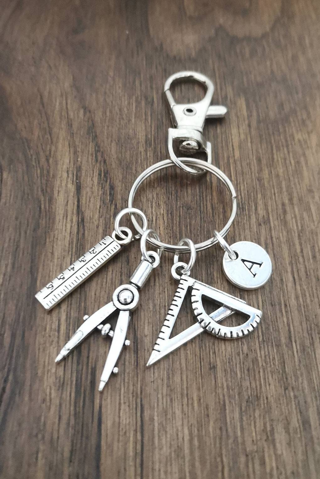 Architect Gift, Gift for Architect, Architect Keychain, Architect Keyring, Engineer, Science, Mathematics, Graduation, Technical Illustrator