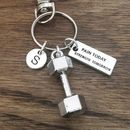 Gym Gift, Gym Key chain, boyfriend  gift, gift for him, message quote Key Chain, Dumbbell Key Ring, Bodybuilding Gifts, Gym Keyring, fitness