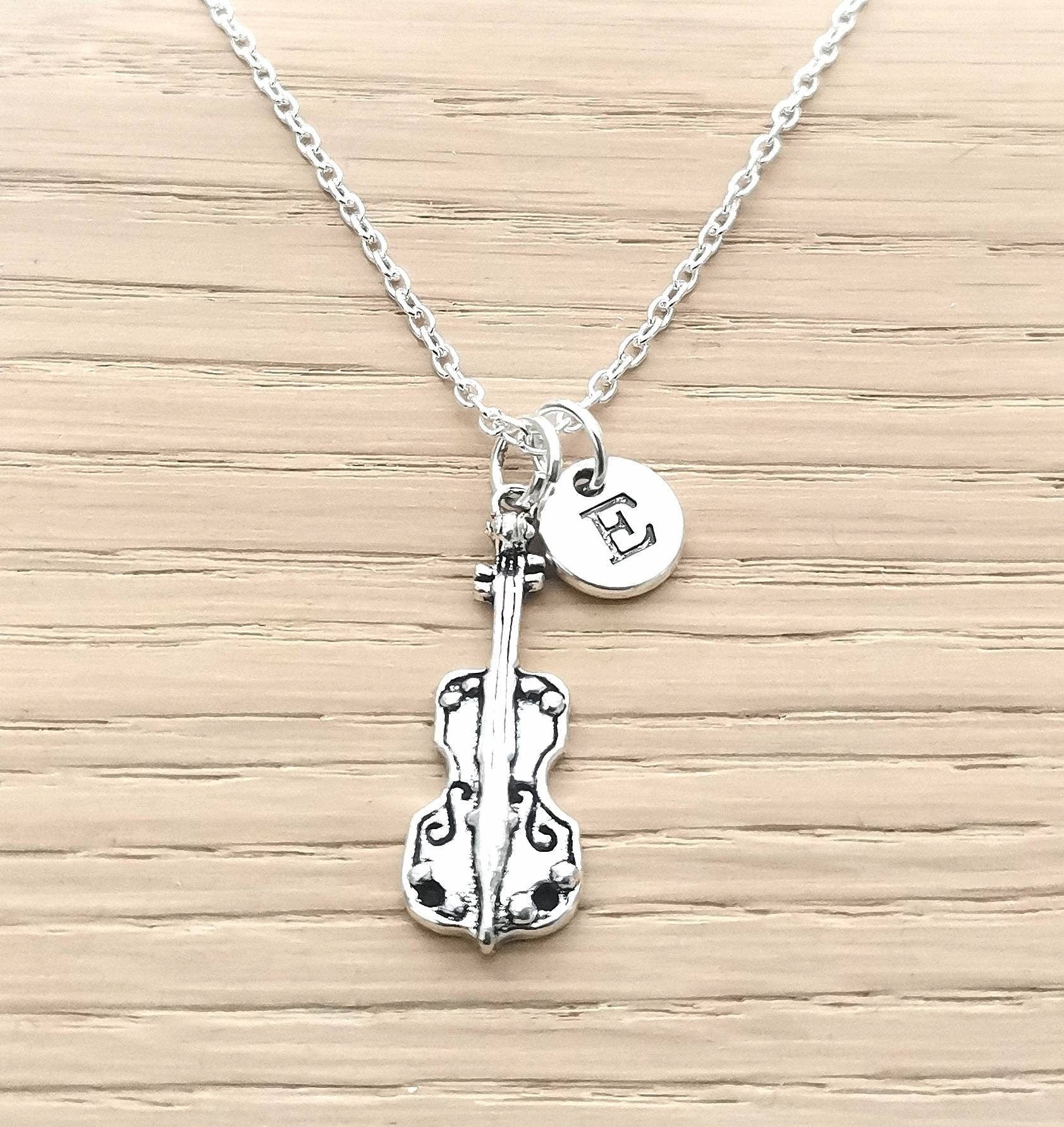 Violin Necklace, Violin Gift, Violin Jewelry, Gift for Violinist, Cello Gift, Cello Necklace, Cello Jewelry, Music, Personalized, Violinist