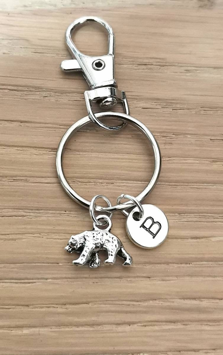 Bear keychain, Bear keyring, Bear Lover keychain, Bear Gift, Grizzly Bear, Bear Lover, Polar Bear, Animal, Wildlife, Hunter, Mother,Brother