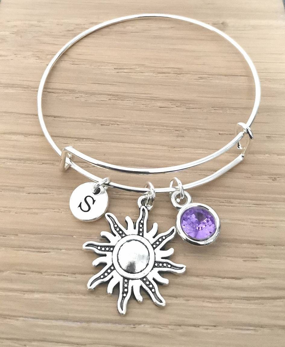 Sun charm bracelet, sun charm, Sun bracelet, good luck bracelet, holiday ,sunshine jewelry, gift for friend, you are my sunshine, sun bangle