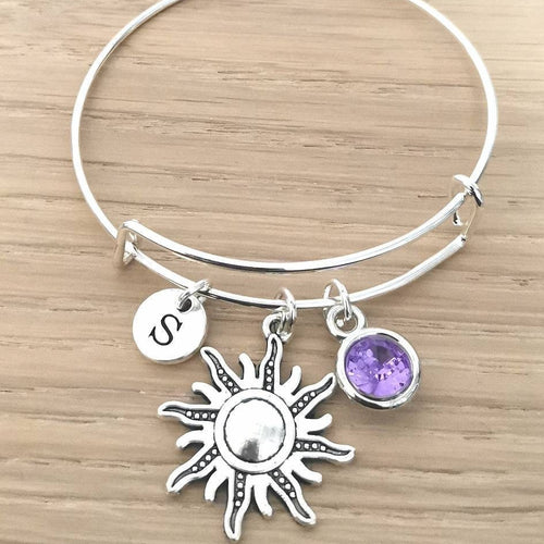 Sun charm bracelet, sun charm, Sun bracelet, good luck bracelet, holiday ,sunshine jewelry, gift for friend, you are my sunshine, sun bangle