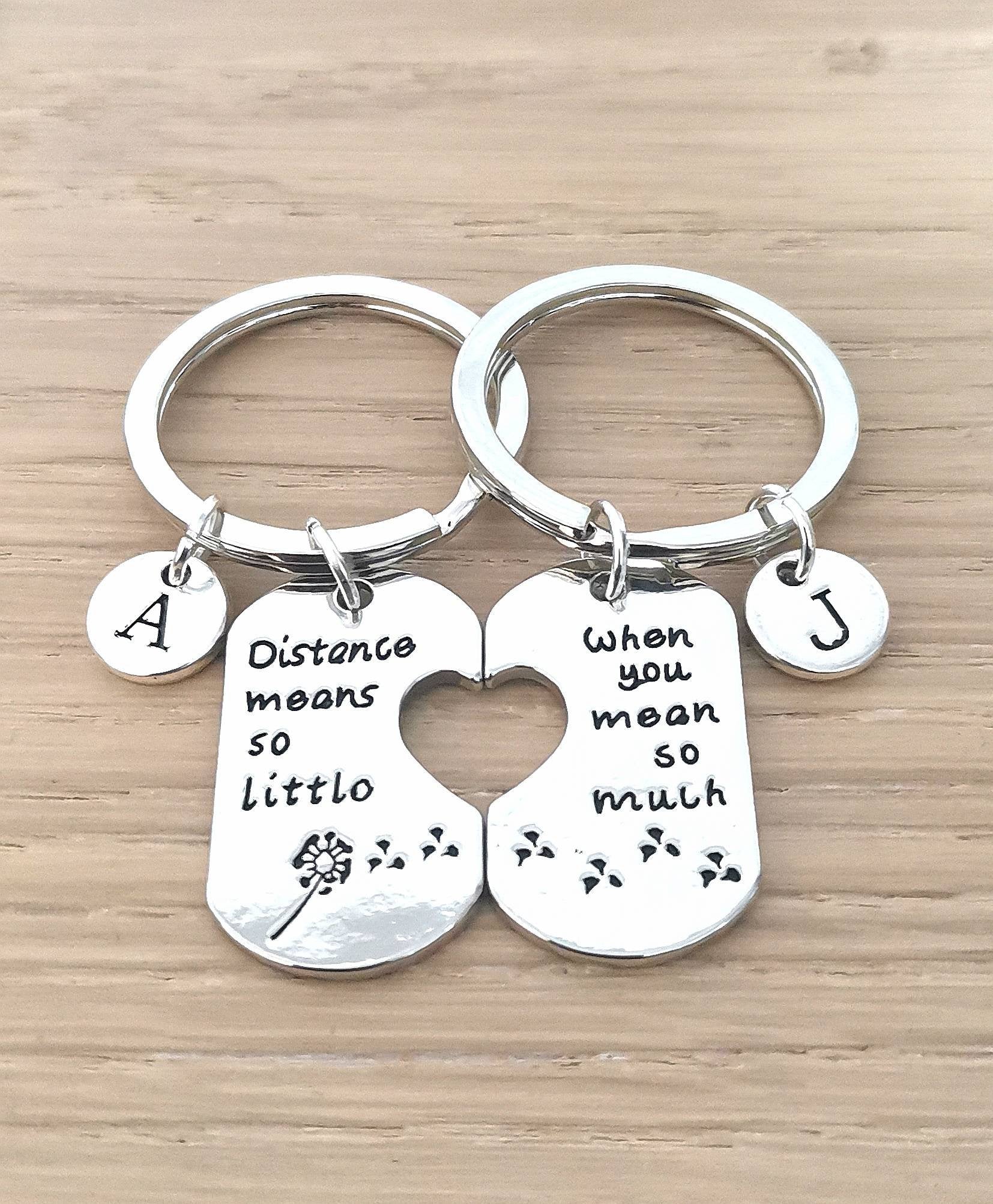 long distance relationship,long distance boyfriend gift, relationship keychain,friendship gift, distance means so little, , Keychain,Keyring