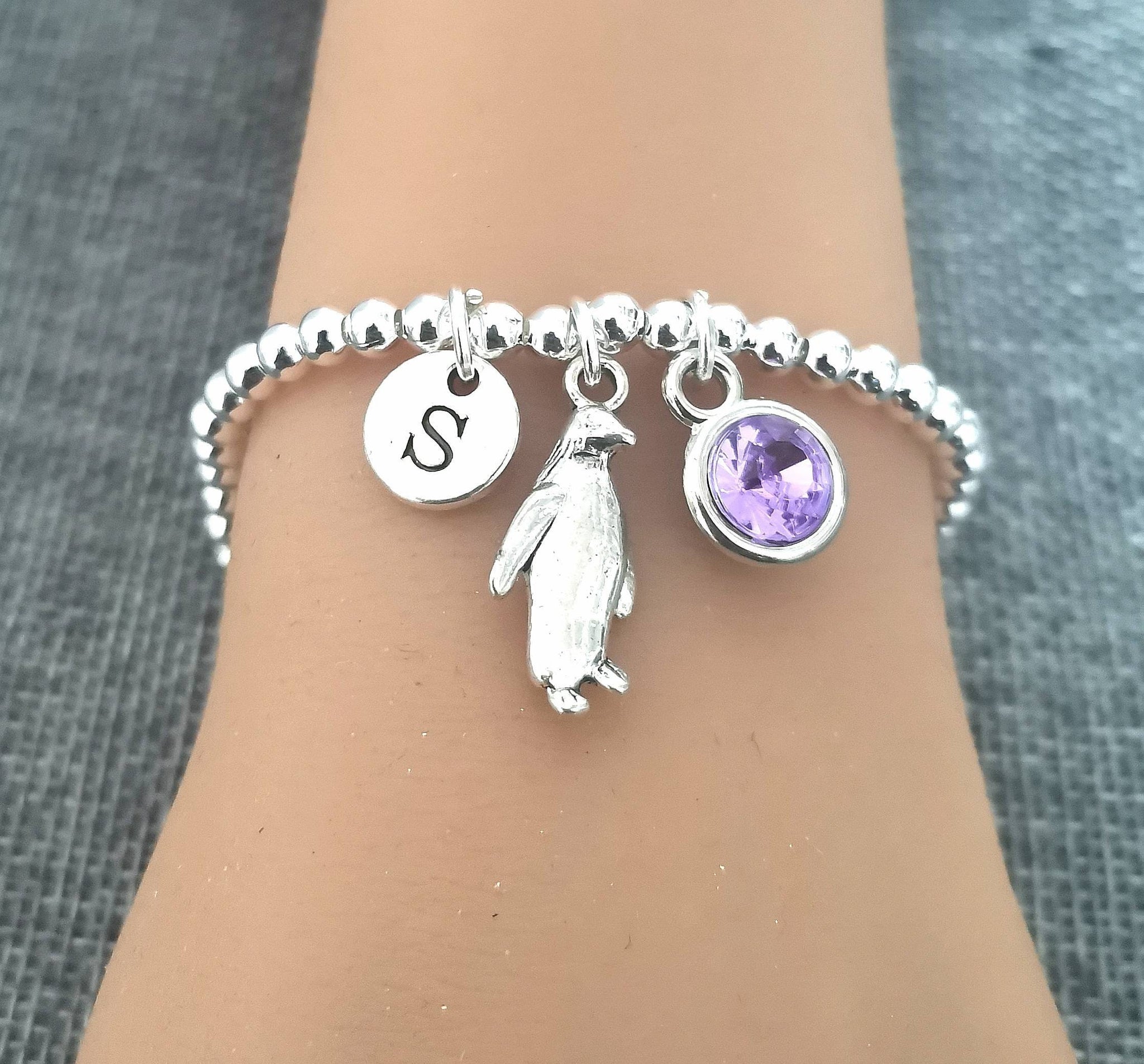 Penguin bracelet, Penguin Gift, Penguin charm, Silver Penguin, Animal Gift, Animal bracelet, Animal Gift, Pinguin geschenk, Animal lover