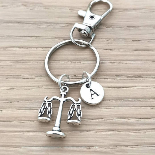Law Student Gift, Justice Keychain, Scales of Justice Keyring, Law Graduate Gift, Libra , Lawyer Gift, Attorney, Legal, Lawyer, Solicitor