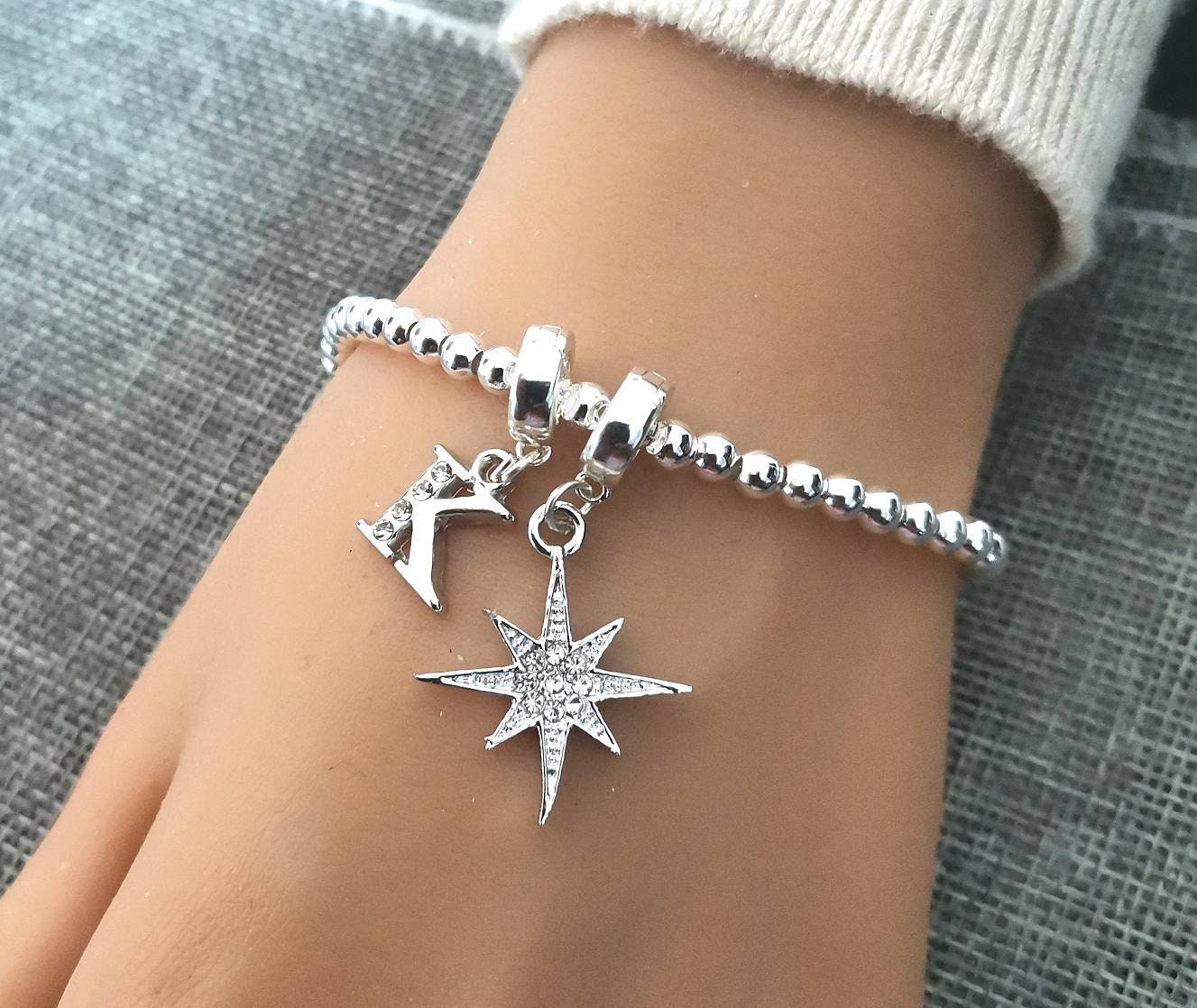 Star bracelet, star bracelet women, star bracelet for her, silver bracelet women,star charmjewelry, wish bracelet, star pendant,personalised