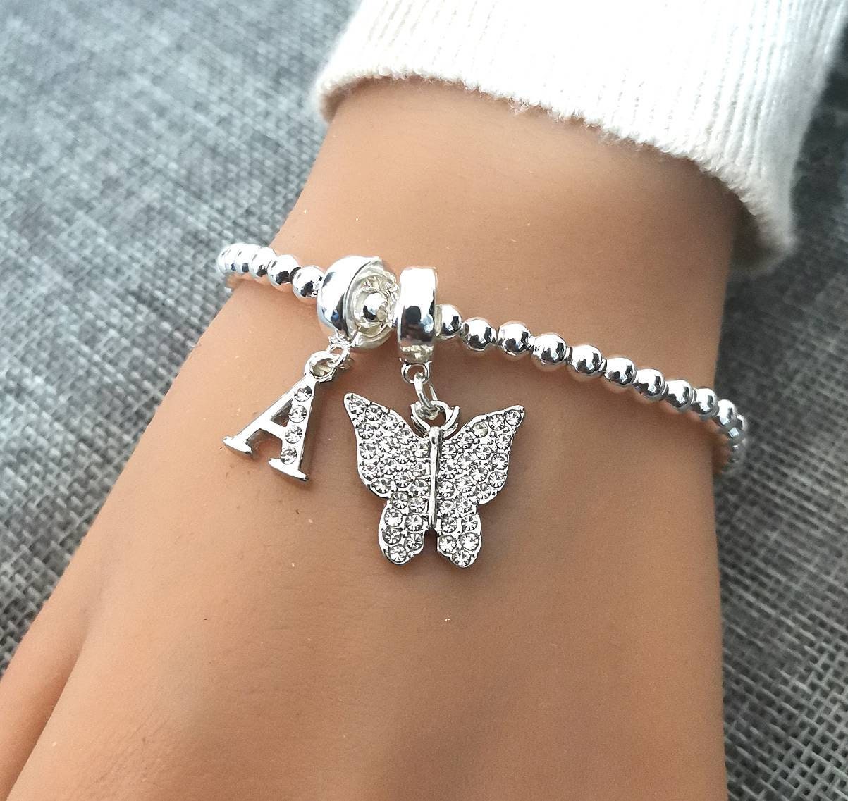 Butterfly bracelet, butterfly bracelet women, butterfly bracelet for her, silver bracelet women, butter fly charm jewelry, sister bracelet