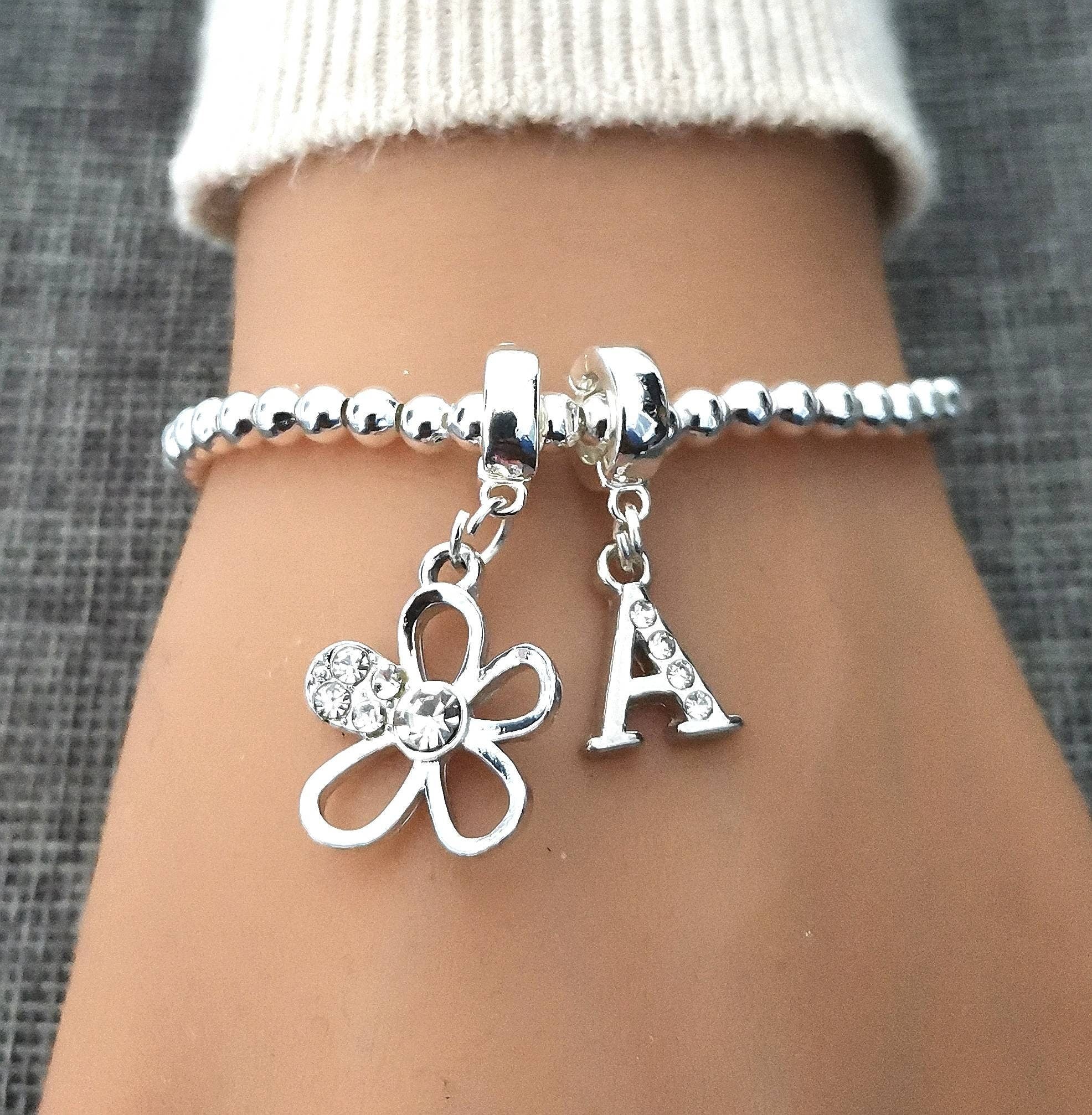 Daisy bracelet, Flower bracelet women, Daisy bracelet for her, silver bracelet women, daisy charm jewelry, flower jewelry ,personalised