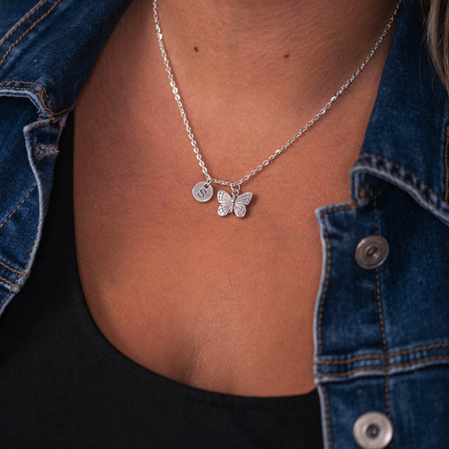 Butterfly Necklace, Butterfly Charm Necklace, Children Necklace, Personalized Butterfly, Butterfly Gift, Butterfly Jewelry, Child Gift, Kids