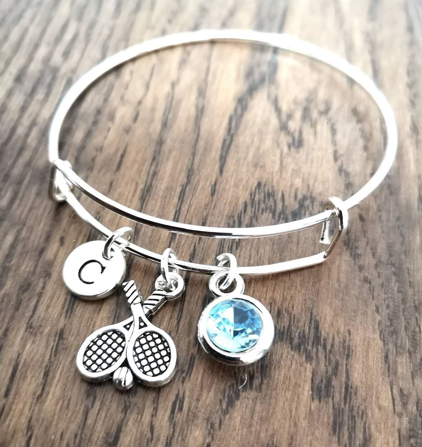 Tennis Gift, Tennis Bracelet, Personalized Tennis, Tennis Jewelry, Tennis Racket, Tennis Player, Tennis Coach, Tennis Charm, Sports,Birthday