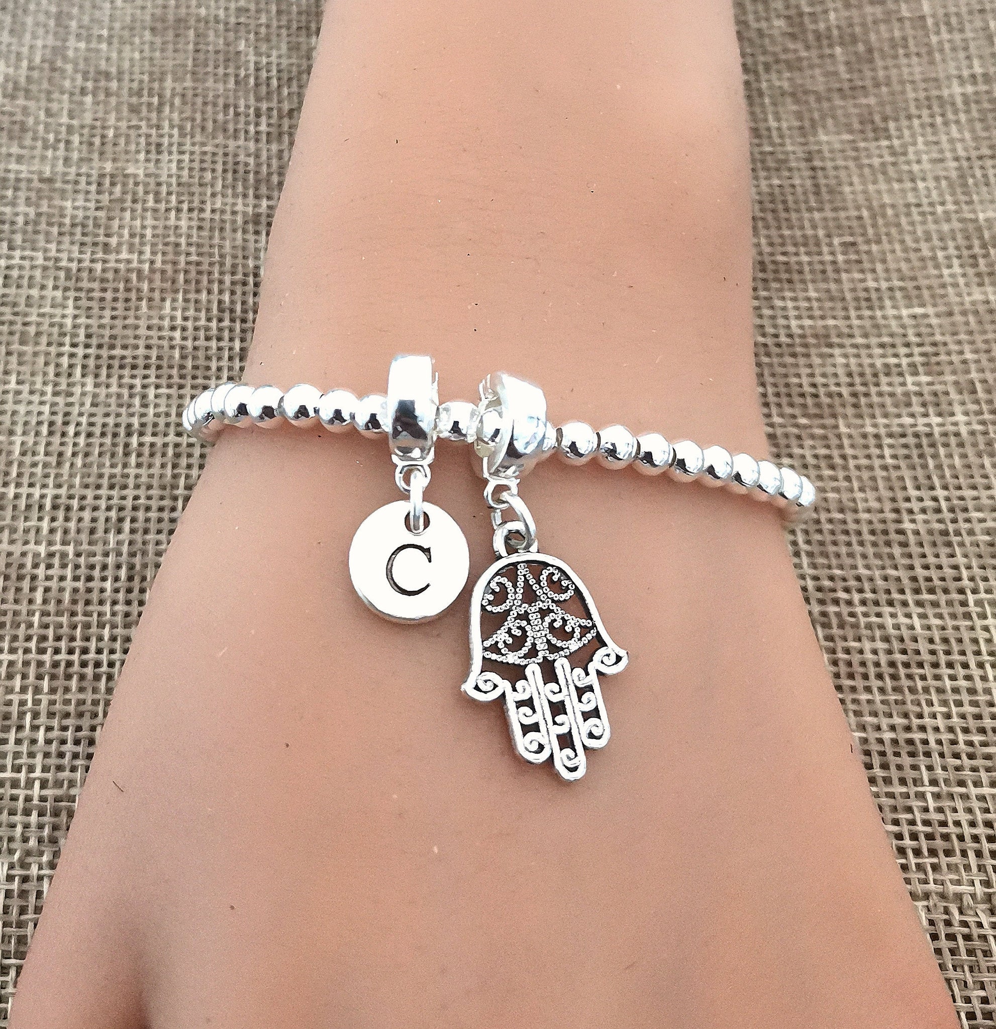 Hamsa Bracelet, Hamsa Jewelry, Hamsa hand bracelet, Amulet gift, Hamsa Gifts, Hamza bracelet, Hamza jewelry, Palm, Evil eye,hamza hand charm