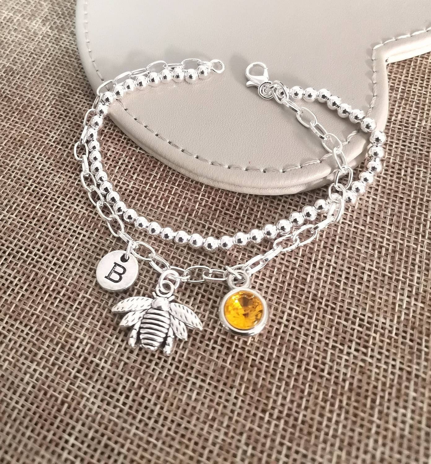 Silver Bee Bracelet, Quirky bracelet, Honey bee bracelet, honey bracelet, bee bracelet, Bumble Bee Gift,Bumble Bee Jewelry,Gift for Gardener