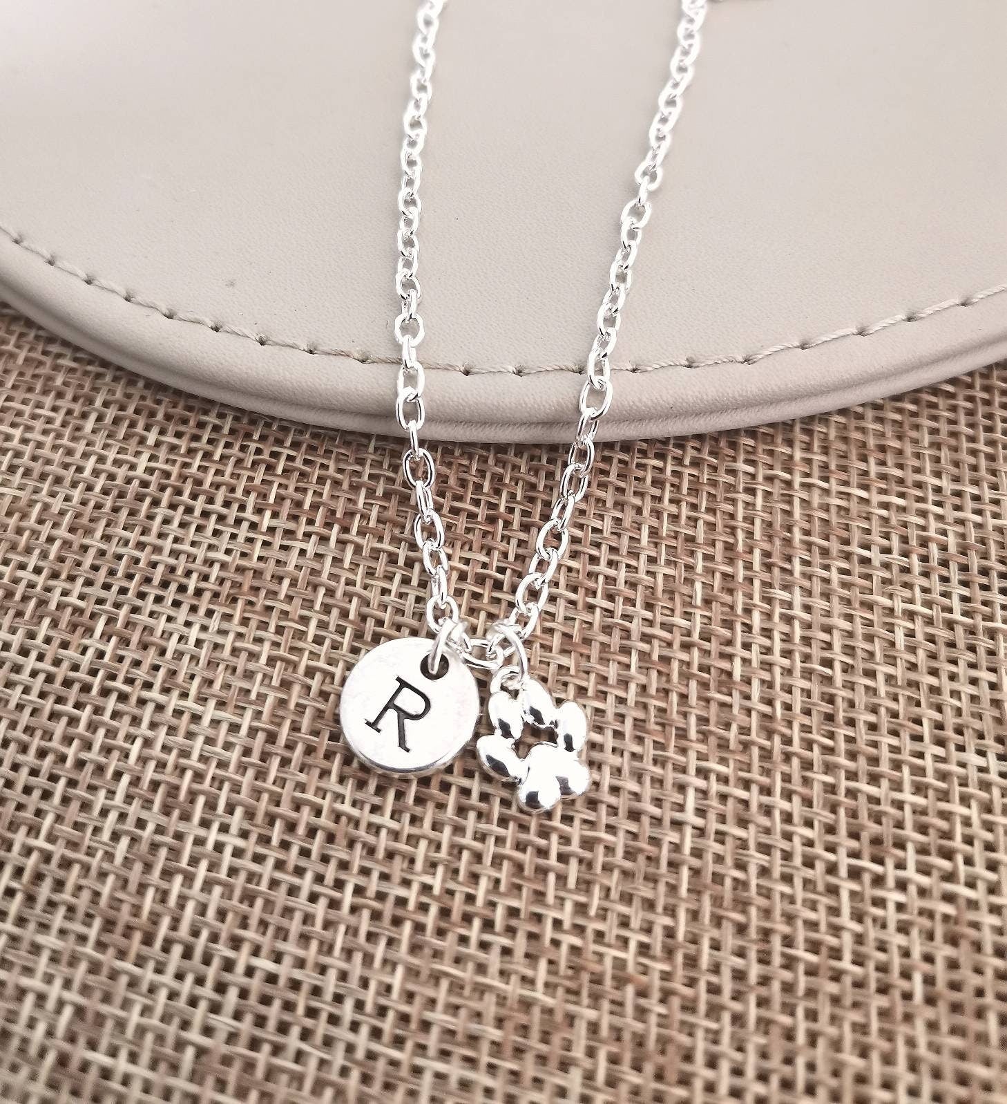 Dog Necklace, Dog Paw Necklace, Dog Charm Necklace, Personalized Dog Charm Gift, Dog Gift, Dog Loss Gift, Pet Loss Gift, Pet loss Jewelry