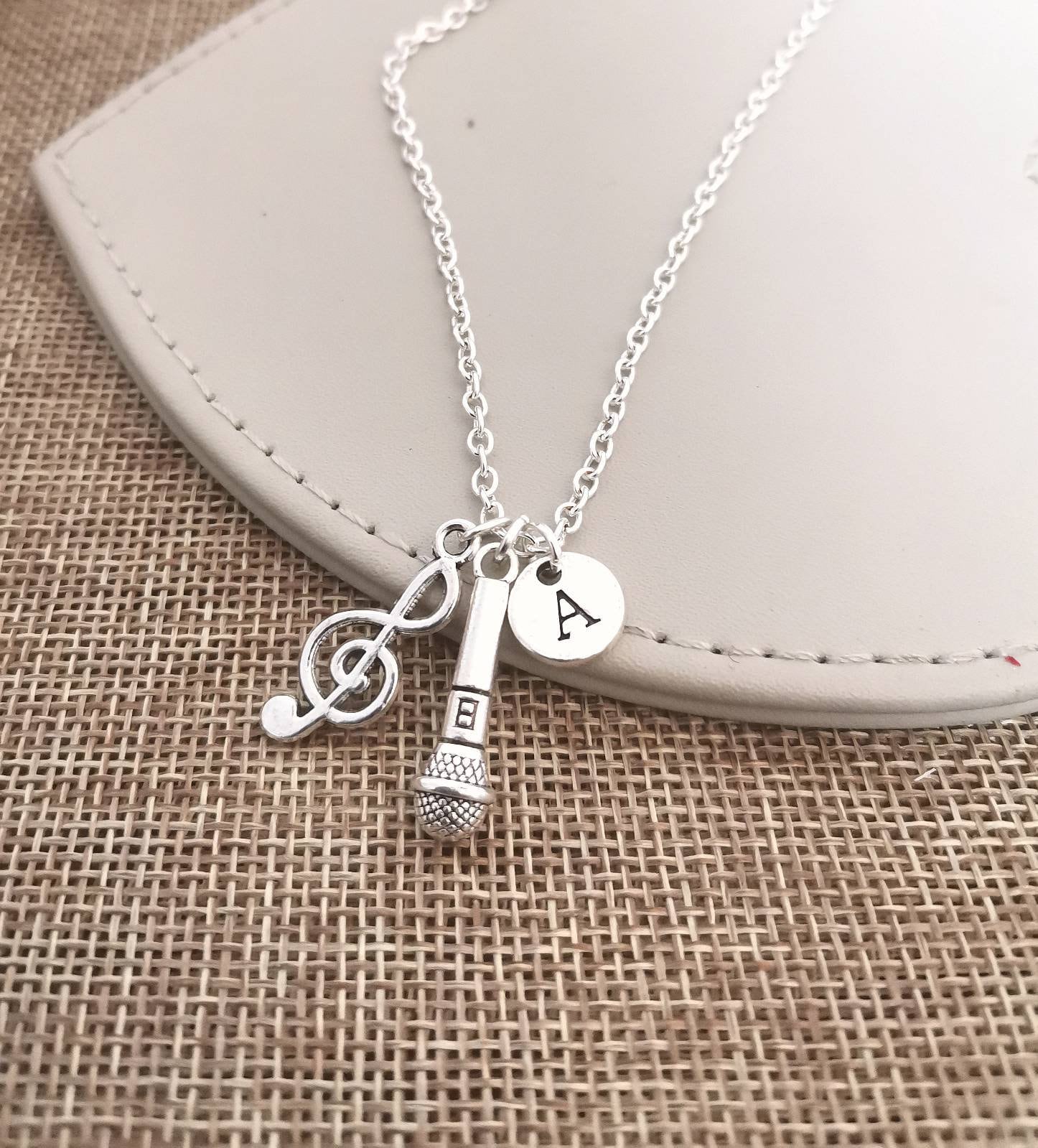 Music Necklace, Microphone Necklace, DJ Necklace, Microphone Gift, DJ Gift, Music Lover Gift, Gifts for Singers, DJ Jewelry, Microphone