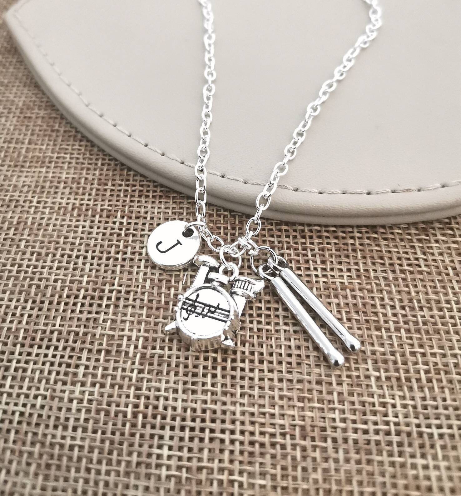 Drummer Necklace, Drummer Gift, Mens Music Gifts, Boyfriend gift, Drum Gift, Drum Necklace, Music, Band Member,Drummer Birthday,present