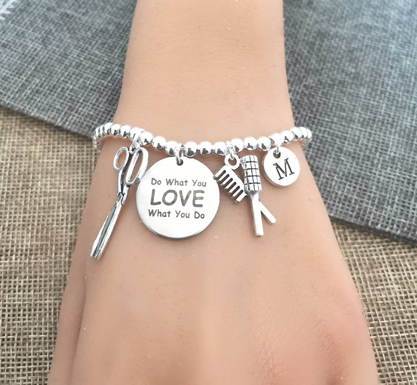 Hairdresser Gift, Hairdresser Bracelet,  Trainee Hairdresser Gift, Hair dresser, Hair Stylist, Gift Ideas, Salon, Personalised, Scissor