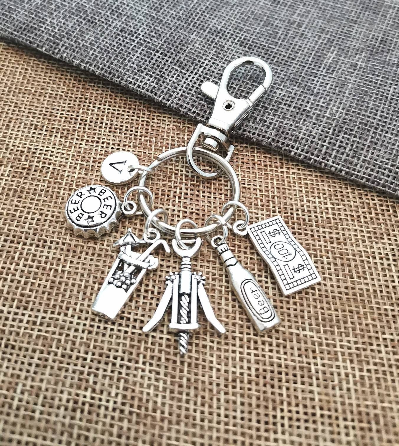 Bartender Gift,  Barman Gift,  Bartender Keychain, Bartender Keyring, Barmaid, Mixologist, Barkeeper, Bar, Pub, Drinking, Server, Waitress