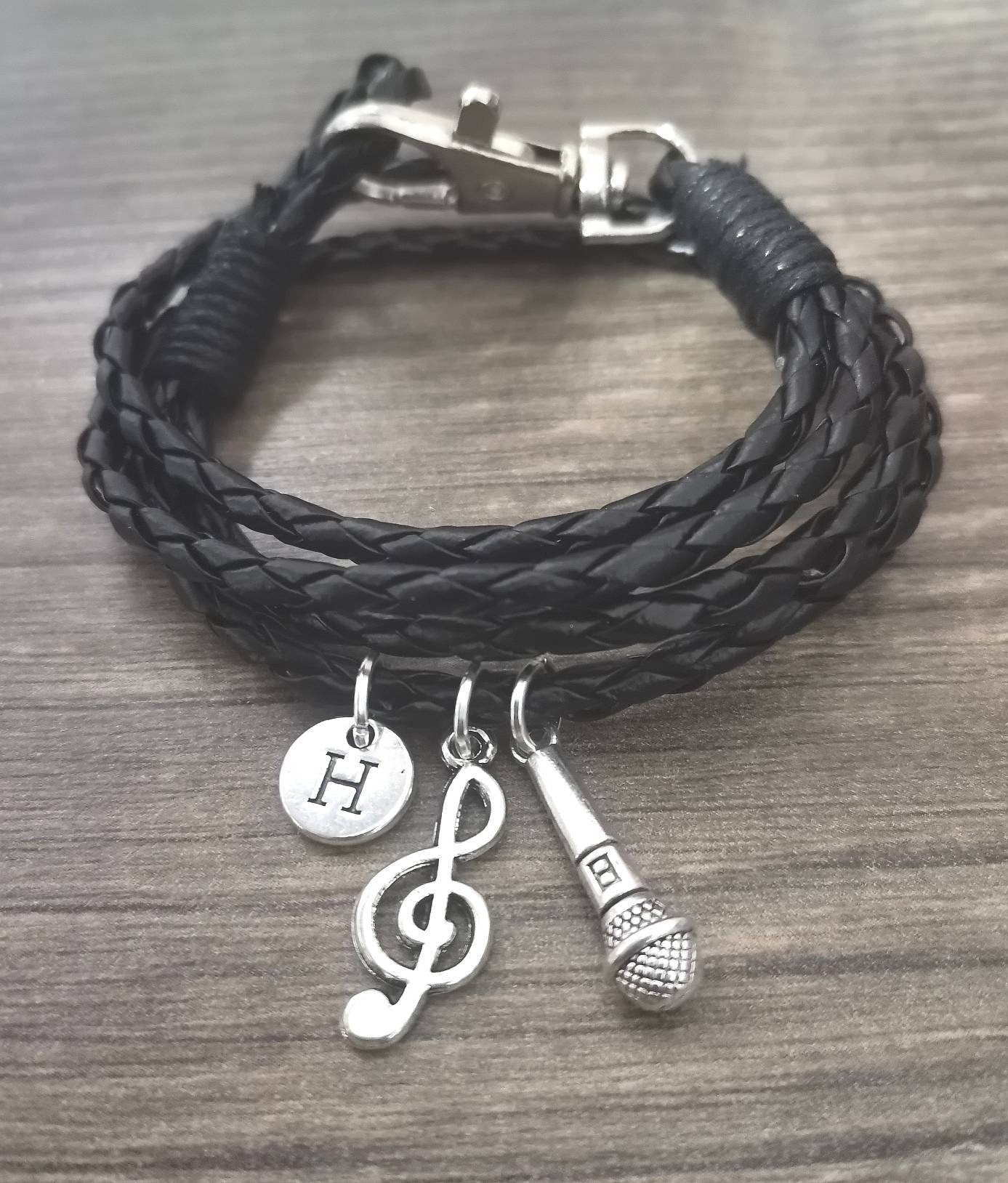 Microphone bracelet, Singer Gift, Musician gift, Personalized Music Gift, Music teacher, Boyfriend Music, Music Teacher, Music Student, BFF