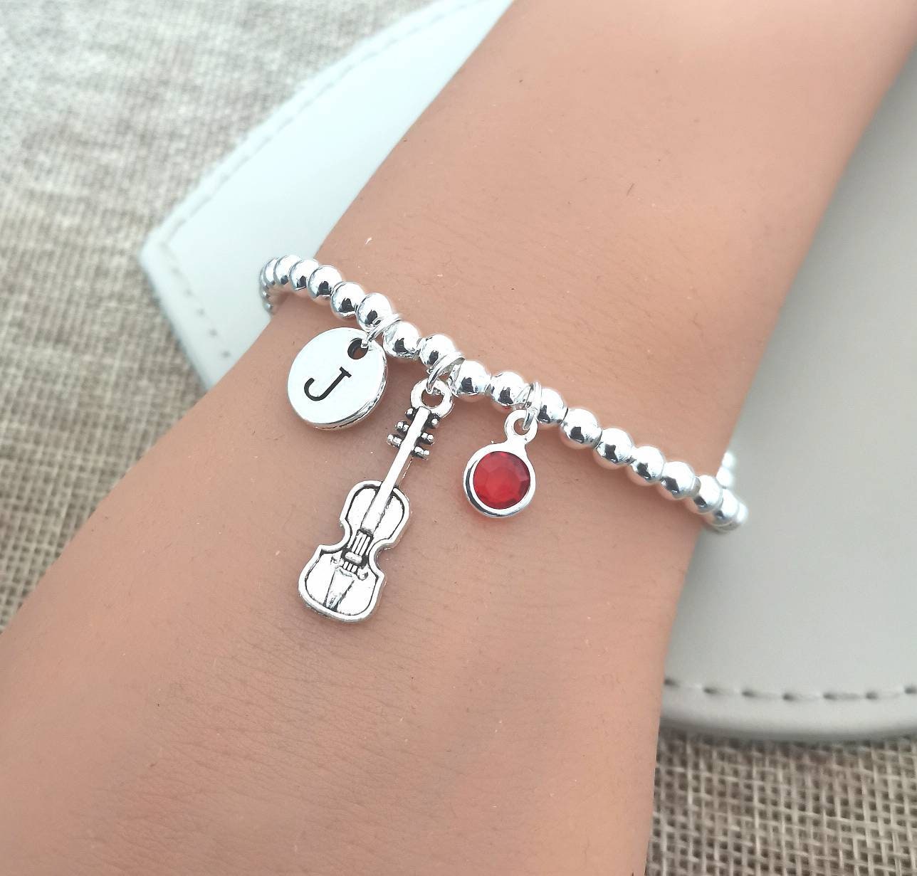 Violin Bracelet, Violin Gift, Violin Jewelry, Gift for Violinist, Violinist Birthday gift, Violin Bangle, Violin Player , Personalized gift