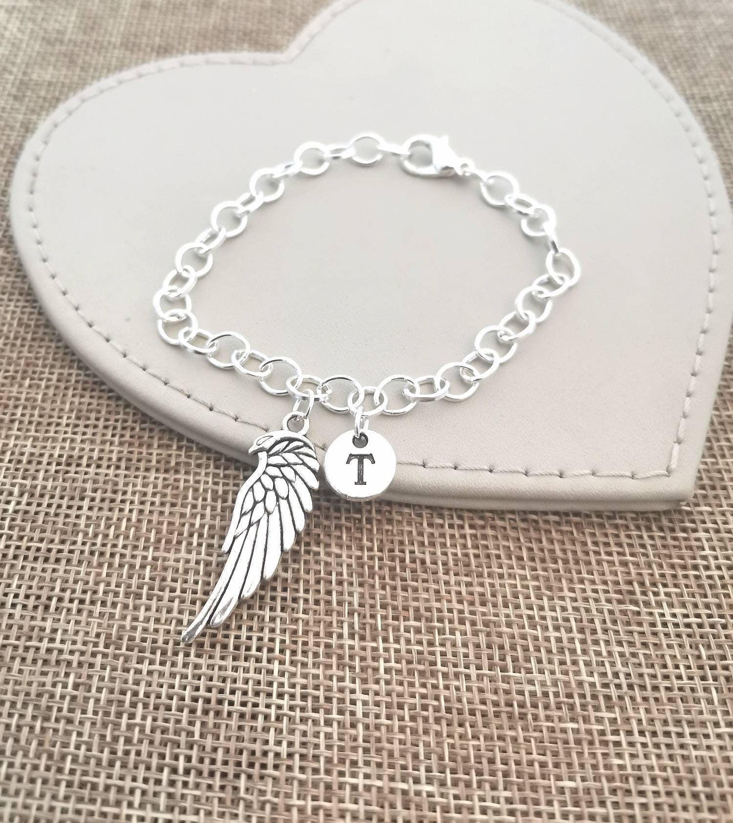 Wing Bracelet, Angel Wing Bracelet, Wing Bangle, Memorial Bracelet,Remembrance gift, Sympathy bracelet, Remembrance Bracelet , Personalized