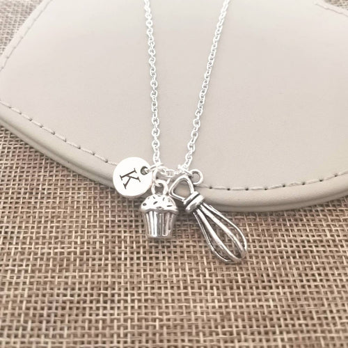 Gift for baker, Baking gifts, baking necklace, baker necklace, baker gifts, gifts baking, chef necklace, pastry chef, cooking gifts,cupcake