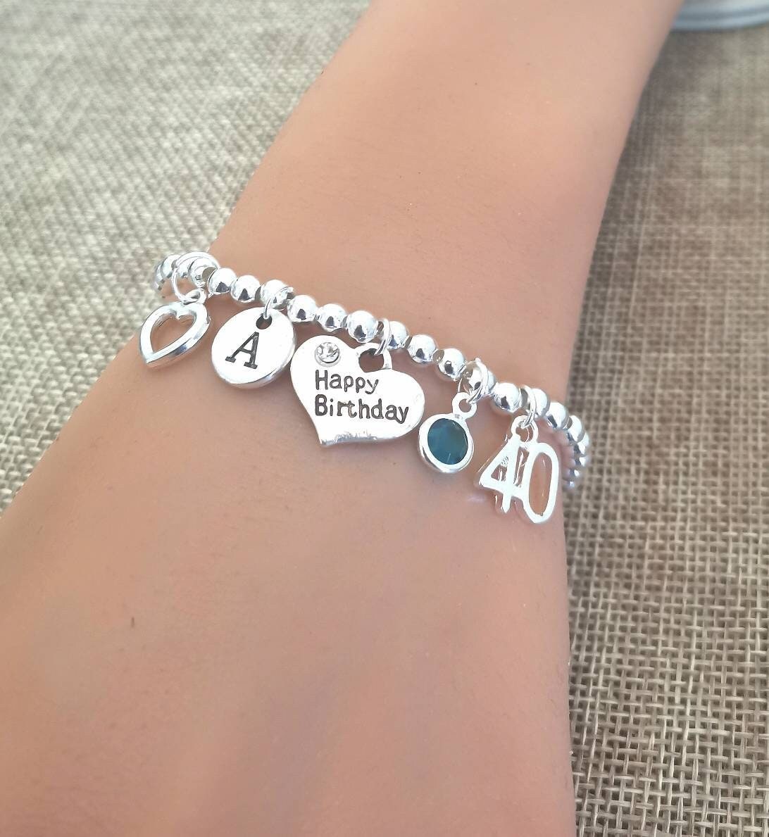 40th birthday gift for her, 40th birthday bracelet, 40th birthday bracelet, 40th birthday gifts for friend, best friend,sister,sister in law