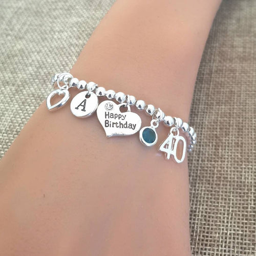 40th birthday gift for her, 40th birthday bracelet, 40th birthday bracelet, 40th birthday gifts for friend, best friend,sister,sister in law