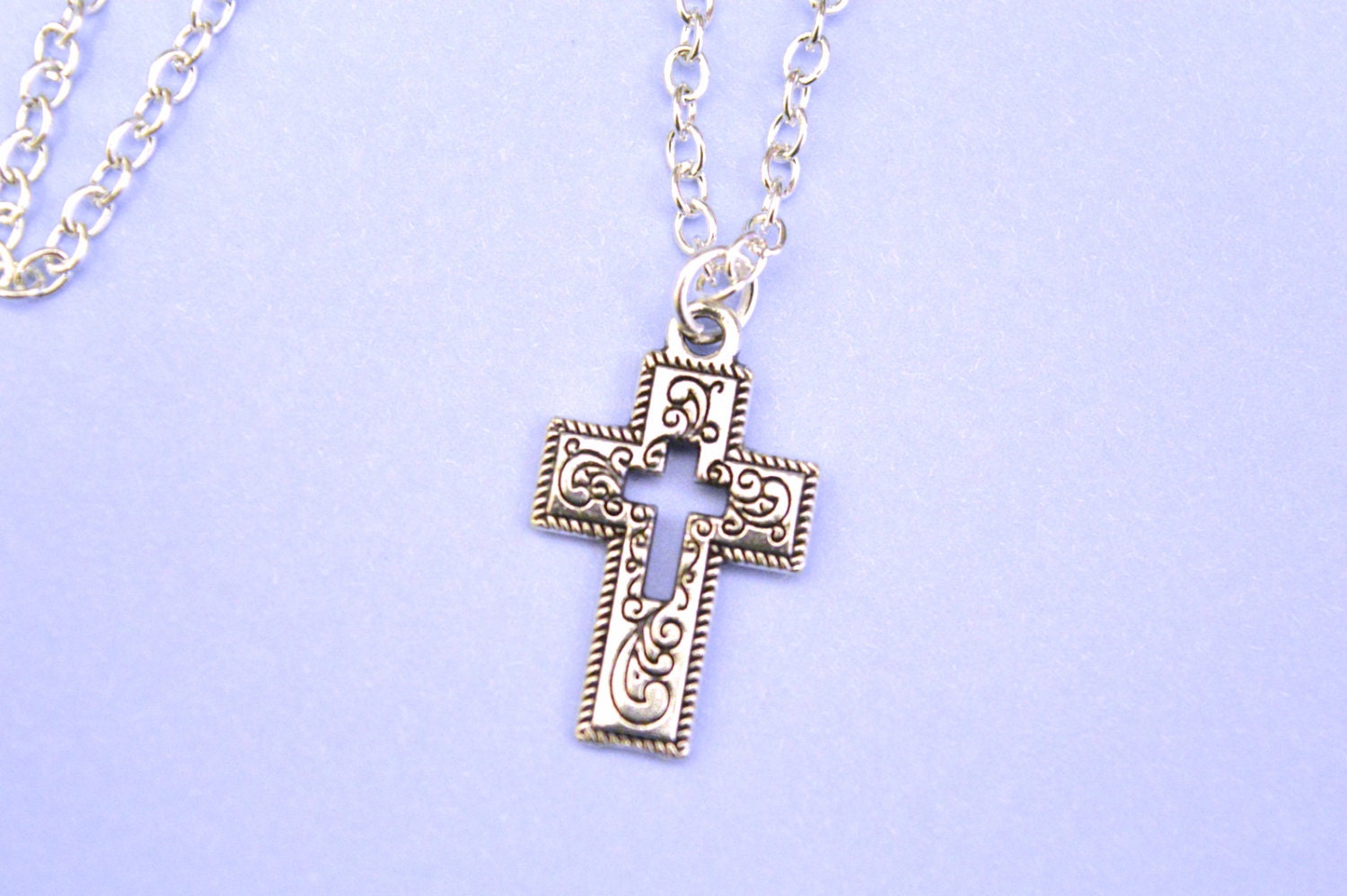 Sale Silver Cross Necklace, Christian Christianity Christening jewelry necklace gift, Friend, Silver Cross Necklace, Silver Cross Pendant